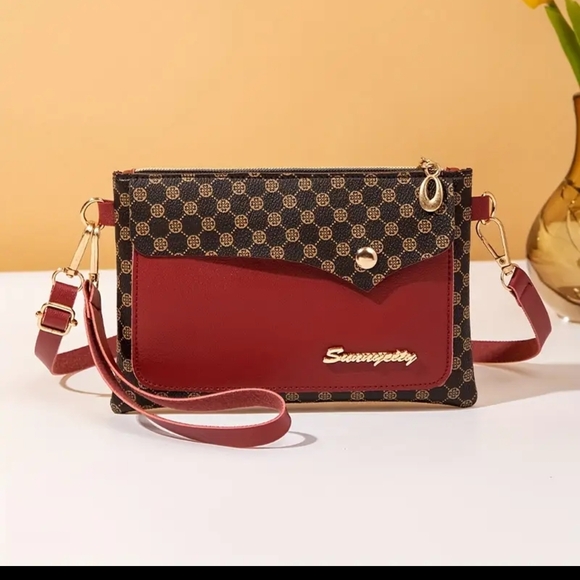 Handbags - Red and Brown Women's Crossbody Bag